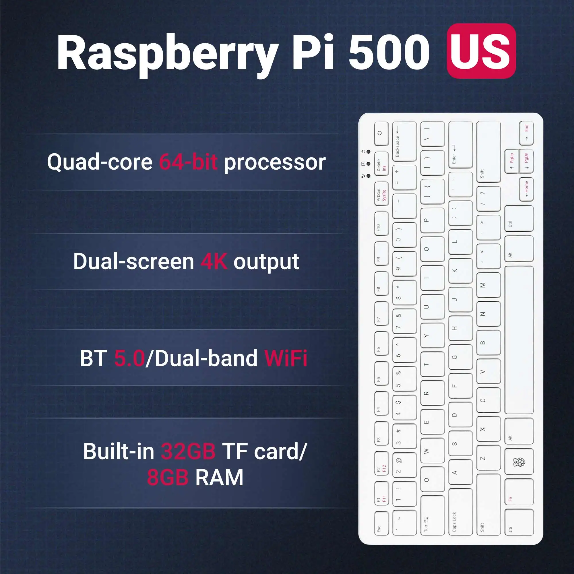 Raspberry Pi 500 Kit Official  – Raspberry Pi Keyboard recenzja i cena