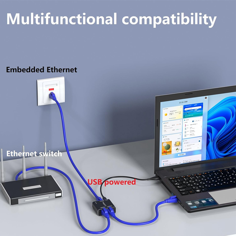 Gigabit Network Cable Splitter – Ethernet Switch 8 Port recenzja i cena