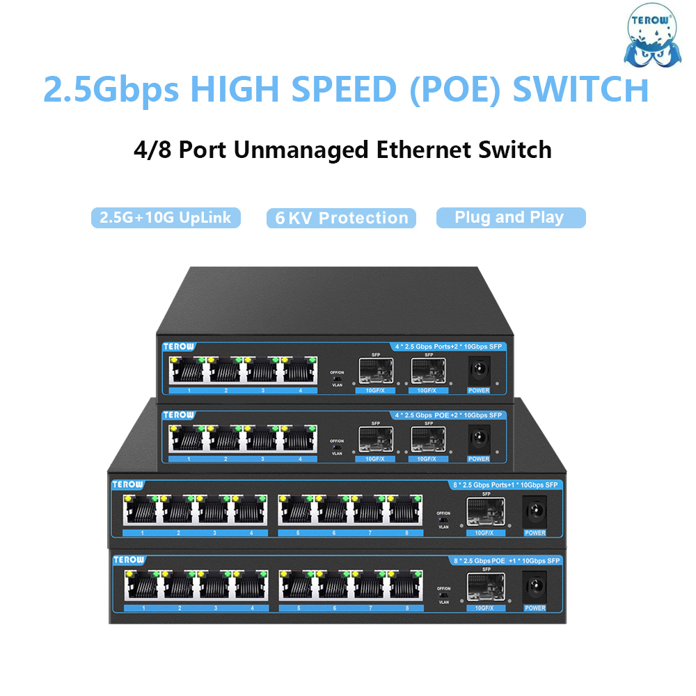 TEROW Gigabit POE Switch 2.5G/ – Ethernet Switch 8 Port recenzja i cena