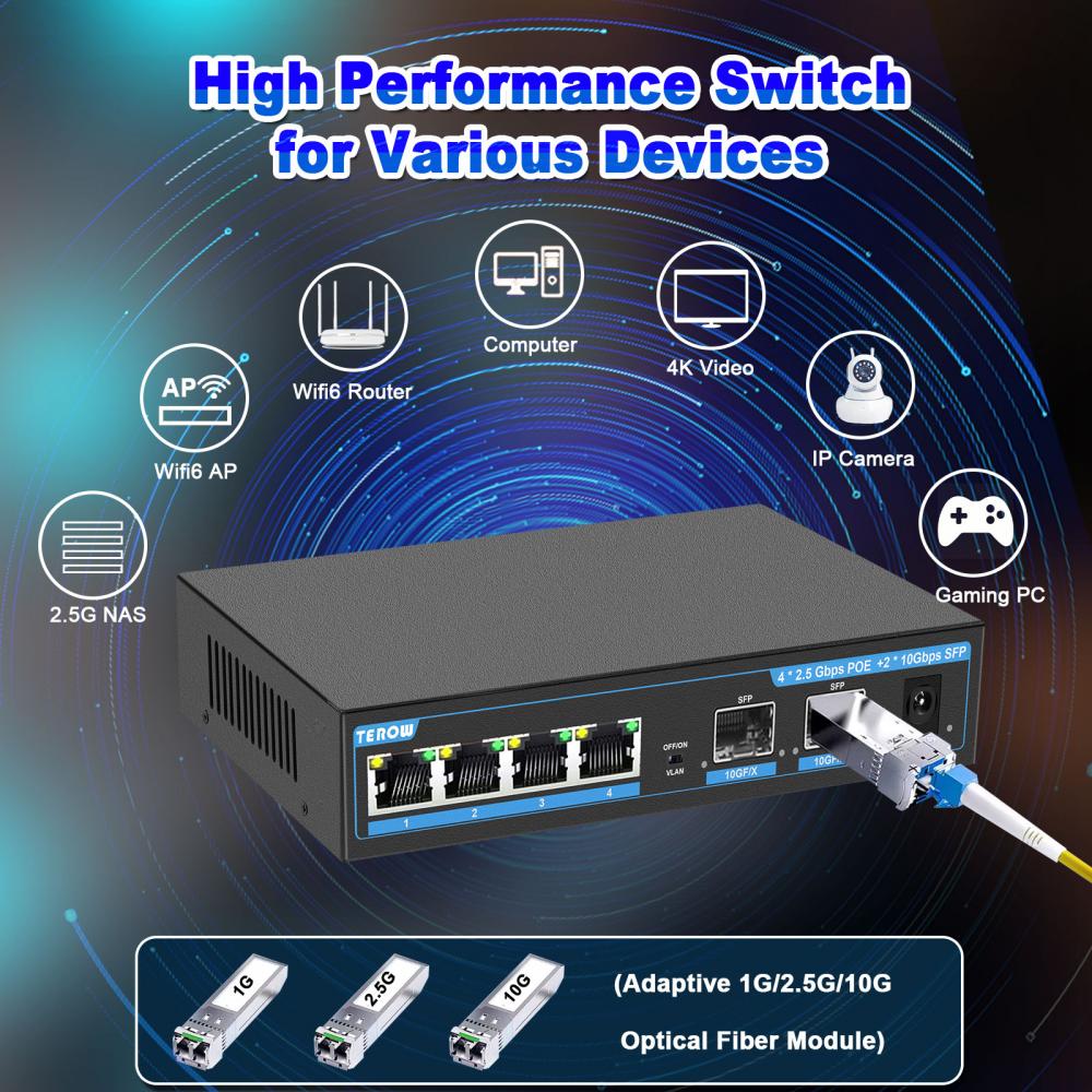 TEROW Gigabit POE Switch 2.5G/ – Ethernet Switch 8 Port recenzja i cena