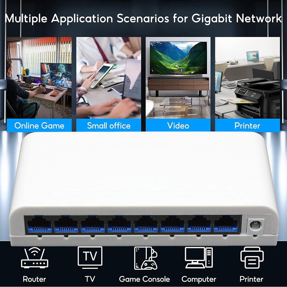 RJ45 5/8 port 10/100/1000Mbps  – Ethernet Switch 8 Port recenzja i cena